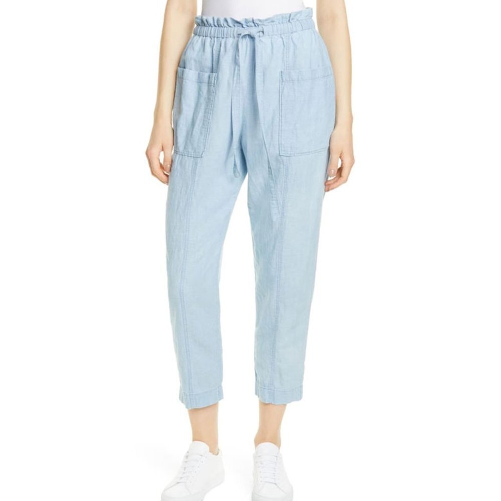 La Vie Rebecca Taylor  Paperbag Cotton Linen Pants